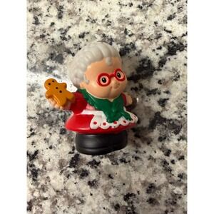 Fisher Price Little People Mrs Claus Christmas Figure Gingerbread Man Red Dress